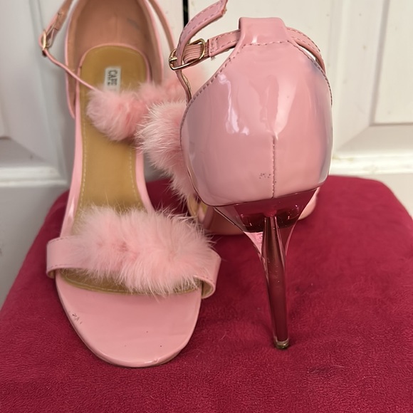 Cape Robbin Pink Heels with Fluffy Accents - Picture 4 of 5